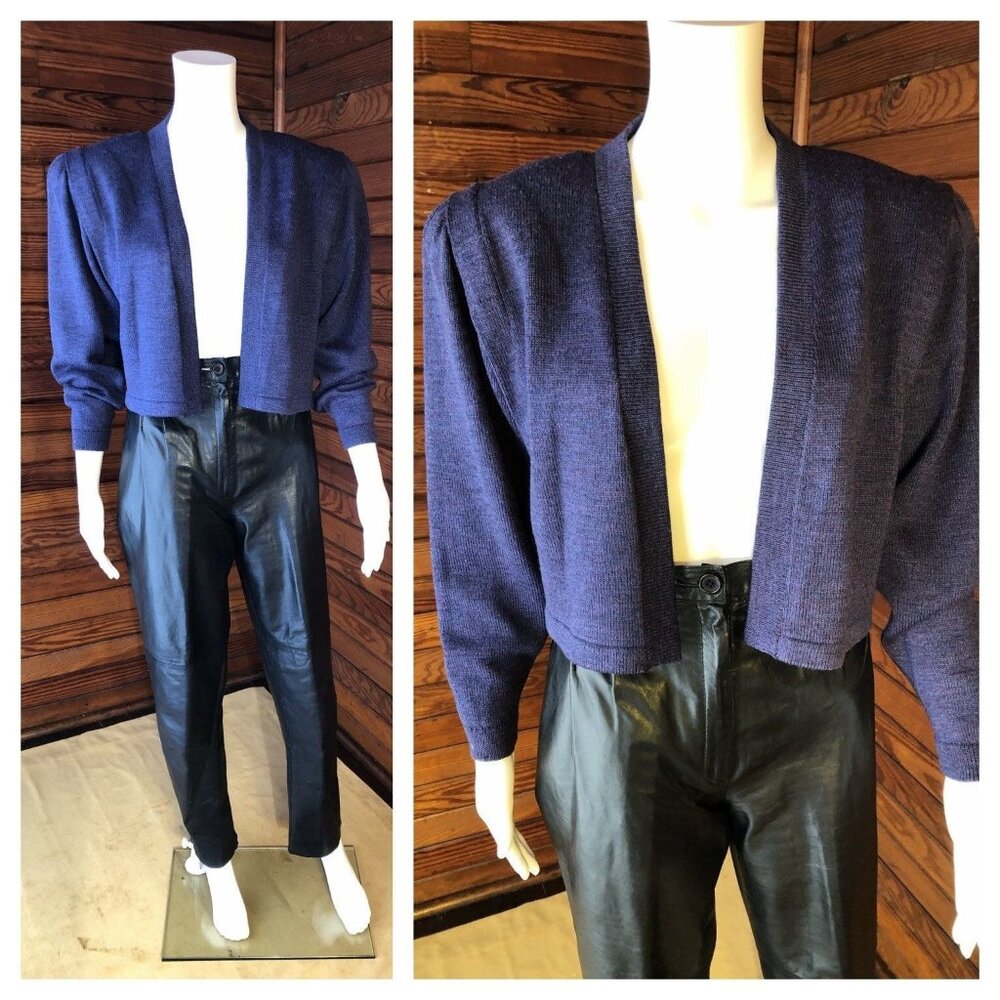 St John Sweater, St John Cardigan, Crop Sweater, Vintage St John, 80s Small Med